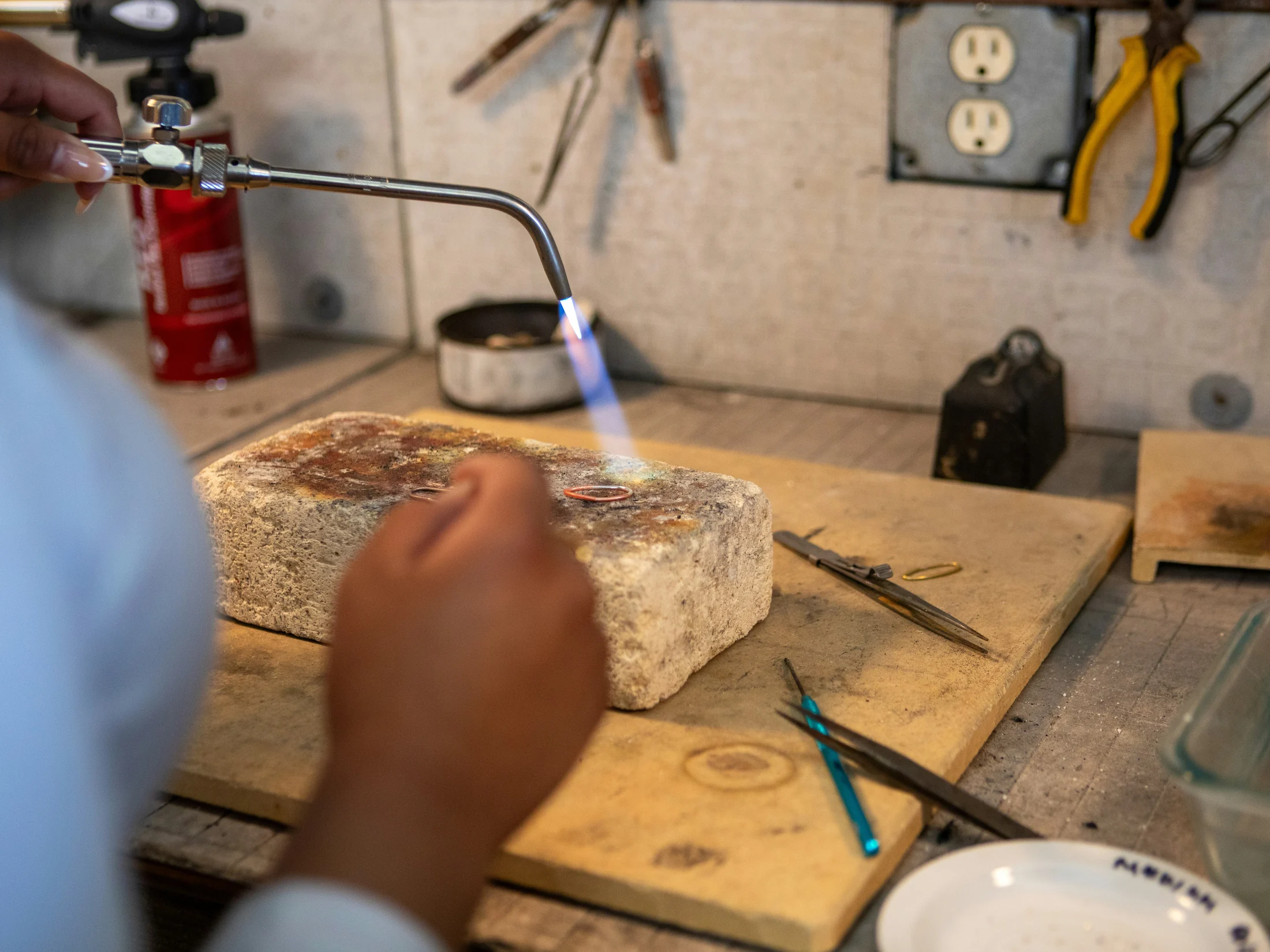 Fine jewelry tools and crafted gold details